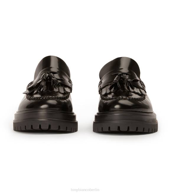 Slipper| de Tony Bianco Frauen Weiden-Freizeitschuhe Schwarz hochglänzend 4624589